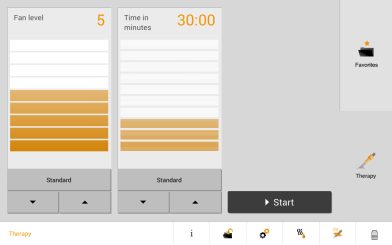 Cryo 7 Therapy screen - Light mode